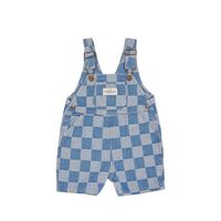 SS23 Stonewash Toddler Baby Denim Overalls Baby Daisy Plaid Overalls Jumpsuit