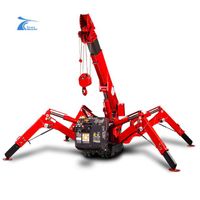 Small miniature spider crane hydraulic telescopic outrigger crawler crane in narrow space