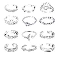 Star Toe Ring Set Popular Lotus Twist Fishtail Daisy Open Toe Knuckle Ring Silver Plated Silver Jewelry 925 Cross Opp Bag CNAS