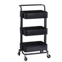 Popular kitchen office plastic basket 3-layer storage storage rack shelf storage rack practical trolley storage cart