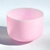 Sound Healing HF Chakra Tuning 432hz 440hz Pale Pink Quartz Crystal Singing Bowl with Free Mallet and O-Ring