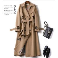 2023 classic designer brand new women's mid-length elegant long windbreaker popular British luxury designer coat