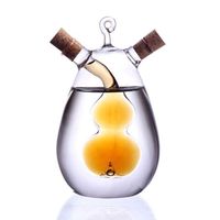 2-in-1 anti-leak oil pot glass condiment bottle household sealed double-mouth oil and vinegar separator bottle