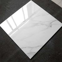 Hot selling 60x60 porcelain glossy tiles standard white marble tiles for flooring