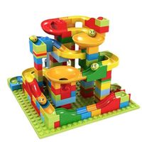 Classic block STEM toy building block set funnel sliding maze ball assembly children's building blocks marble runway
