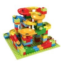 Classic block STEM toy building block set funnel sliding maze ball assembly children's building blocks marble runway