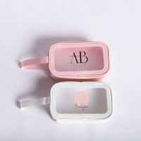 Pink Cosmetic Bag Customized Logo Printed Fashion Cosmetic Bag Waterproof Frosted PVC Bag