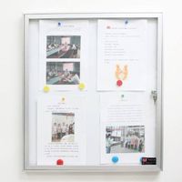 Soft notice board with glass doors