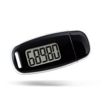 J&R Gift Single Function Single Button USB Rechargeable Backlit Display 3D Walking and Running Step Counter Pedometer with Clip