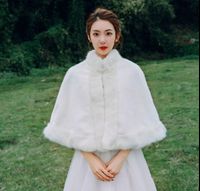 S4314F bridal coat winter cold-proof warm wool shawl new high quality white cheap shawl wedding winter women's fur coat