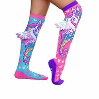 Customized design creative knee-high AB style cartoon children's unicorn socks with wings