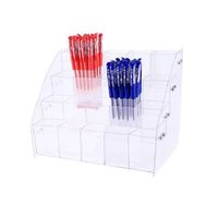 Transparent acrylic pen holder stationery store storage brush box transparent display stand desktop writing pot writing pencil storage box