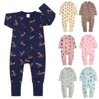 New hot selling custom baby clothes long sleeve 95% bamboo fiber viscose 5% spandex newborn baby jumpsuit blank zipper baby jumpsuit
