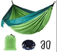 WOQI Outdoor Camping Hammock Single Taffeta Fabric Parachute Hammock with Dark Carabiner and Tree Strap