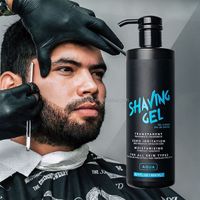 Private label beard care barber shaving gel with aloe vera vitamin E moisturizing and soothing men's grooming shaving gel