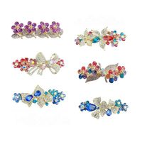 Korean fashion crystal hairpins rhinestone flower alloy hairpins multi-design girls half-tied spring hairpins