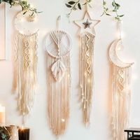 Home Decor Boho Lace Tapestry Moon Dream Catcher Wall Hanging
