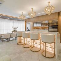 Customized modern luxury stainless steel manicure home club restaurant kitchen coffee restaurant salon bar chair