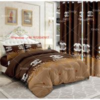 King Size 6 Piece Designer Sheet Set with Matching Curtains Ready to Ship Polyester Sheet Set for Bedroom Low MOQ