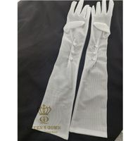 QUEENSGOWN Sample Elegant Wedding Gloves High Quality Long Soft Mesh Bridal Gloves with Buttons Bridal Accessories