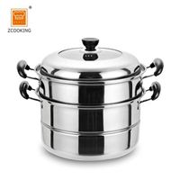 3-layer stainless steel steamer 26 cm for home kitchen with 1 tray
