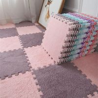 Tianjin manufacturer interlocking floor mat tile Eva puzzle plush carpet washable floor mat plush carpet