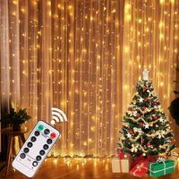 Christmas Lights Curtain Garland Christmas Decoration Home Birthday Mother's Day Gift Navidad 2024 New Year Decoration