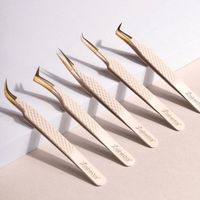 Special label 45 90 degree L shape fiber tip tweezers eyelash extension tweezers eyelash rolling tweezers